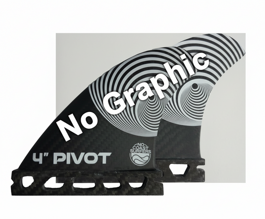 Production sample No graphic No Coast Surfers - 4" - PIVOT - featherlight Carbon Fiber Wakesurf Fin