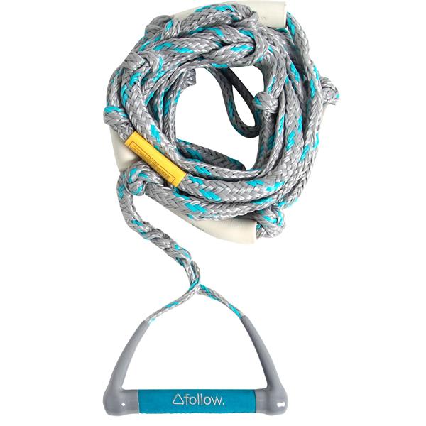 Follow Wakesurf Rope - Teal/Grey